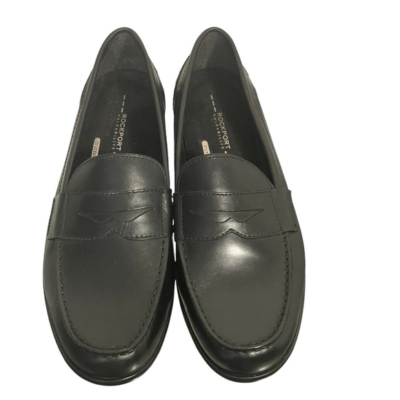 Men’s Rockport Walkability Trutech Black Faux Leather Penny Loafers Sz 9.5 Wide - Picture 2 of 10